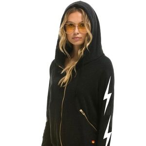 Aviator Nation Bolt 4 Zip Hoodie Relaxed with Pockets